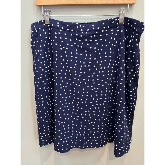 41Hawthorn NWT XL navy polka dot Verna scallop hem lined skirt - Picture 1 of 5